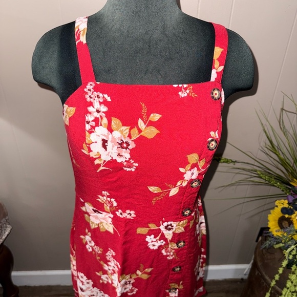 Xhilaration • Button Front Smocked Floral Sundress - Picture 2 of 8